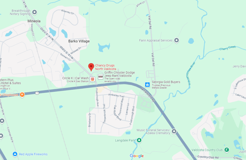 Map Image of our Valdosta location.